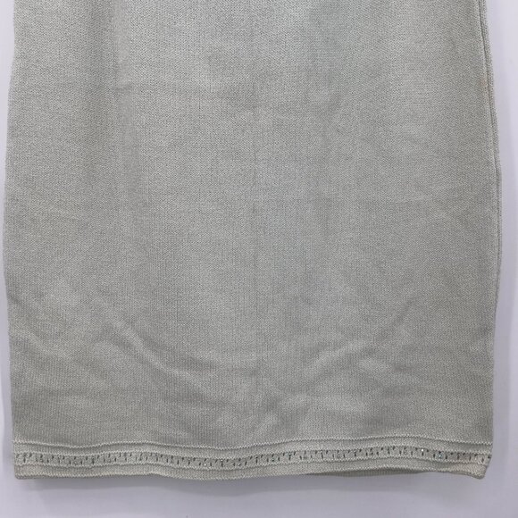 St. John Evening by Marie Gray Knit Skirt with Beaded Hem — Size 10, Light Gray - Picture 10 of 15